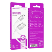 Кабель BOROFONE BX101 MicroUSB, 1,0м, белый
