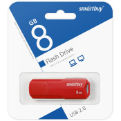 Флеш-карта SMARTBUY  8GB Clue, USB 2.0, красная