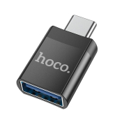 Переходник (Адаптер) OTG, USB 3.0 - Type-С, F-M, чёрный, HOCO (UA17)