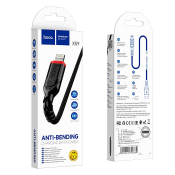 Кабель HOCO X59 Lightning, 1,0м, текстильный, чёрный