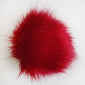 Помпон из искусственного меха (12 см) №07 красный
