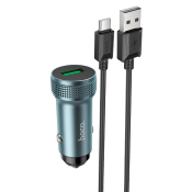 АЗУ HOCO Z49A 1 USB, 3,0A, с кабелем Type-C, QC3.0, 18W, серый