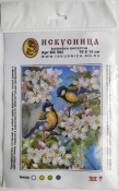 Вышивка на искусственном шелке "Пара синичек" ББ-502 (10*13см)