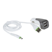 АЗУ MAIMI T20 2 USB, 2,4A, с кабелем MicroUSB, белый