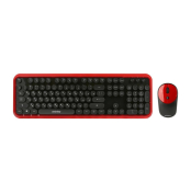Клавиатура+мышь SMARTBUY SBC-620382AG-RK, беспроводная, круглые кнопки, красно-черная
