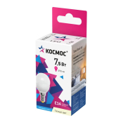 Лампа э/сб КОСМОС LED 7,5W/60W E14 3000К 590лм шар