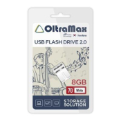 Флеш-карта OLTRAMAX  8GB 70, Mini, USB 2.0, белая