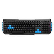 Клавиатура SMARTBUY SBK-231AG-K, USB, беспроводная, мультимедийная, чёрно-синяя
