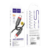 Кабель HOCO X59 Type-C - Type-C, 3,0м, PD60W, текстильный, чёрный