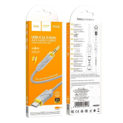 Кабель AUX HOCO UPA30 Jack3,5 - Type-C, M-M, 1,0м, нейлон, серый