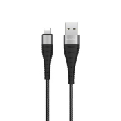 Кабель BOROFONE BX32 Lightning, 2,4A, в оплетке, 0,25м, чёрный