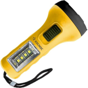 Фонарь Космос KOC119B, LED 0,5W+1W,25lm/40lm, 25м/5м2, пластик, жёлтый, 1хR6