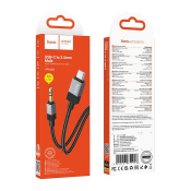 Кабель AUX HOCO UPA32B Jack3,5 - Type-C, M-M, 1,0м, чёрный