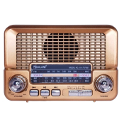 Радиоприёмник GOLON RX-7070BT, Bluetooth, FM/AM/SW, USB, TF, AUX, дерево