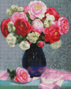 Алмазная мозаика 40х50 Розы в синей вазе UA363
