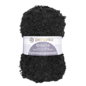 Буклированная (30% мохер + 20% шерсть + 50% акрил) 200гр. 220м №002 черный