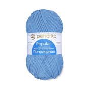 Популярная (50% шерсть + 50% высокообъёмный акрил) 100гр. 133м №520 голубая пролеска