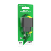 Адаптер BOROFONE BAS12A USB, 3,0A, 18W, QC3.0, черный