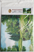 Вышивка на искусственном шелке "Озеро в лесу" ББ-414 (20*30см)