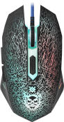 Мышь DEFENDER Shock GM-110L, USB, 3200dpi, игровая, с подсветкой, 6 кнопок, чёрная + коврик