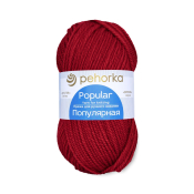 Популярная (50% шерсть + 50% высокообъёмный акрил) 100гр. 133м №006 красный