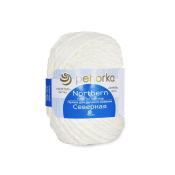 Северная (30% ангора + 30% полутонкая шерсть + 40% высокообъемный акрил) 50гр. 50м №001 белый