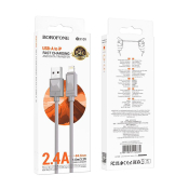 Кабель BOROFONE BX109 Lightning, 2,4A, 1,0м, серый