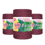 Шнур-пряжа "Я люблю вязать" (100% полиэфир) 3мм, 150гр. 100м, вишневый