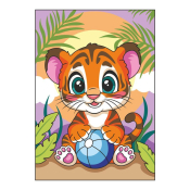 Ркн-132 Картина по номерам Lori для малышей 20х30 "Тигренок"
