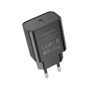 Адаптер BOROFONE BA71A Type-C, 3,0A, 20W, QC3.0, PD, чёрный