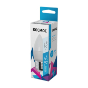 Лампа э/сб КОСМОС LED 8,5W/70W E27 4500К 740лм свеча