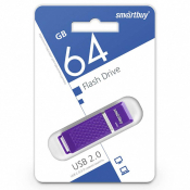 Флеш-карта SMARTBUY 64GB Quartz, USB 2.0, фиолетовая