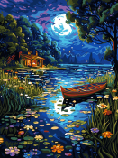 Рх-179 Картина по номерам Lori на холсте 30x40 "Волшебство ночи"