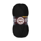 Merino Gold (49% шерсть меринос + 51% акрил) 100гр. 400м. №999 Чёрный