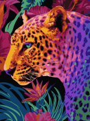 Кпн-077 Картина по номерам Lori 28,5х38 "Стильный леопард"