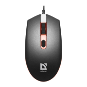 Мышь DEFENDER Dot MB-986, USB, 1600dpi, с подсветкой, 4 кнопки, чёрная