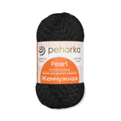 Жемчужная (50% хлопок + 50% вискоза) 100гр. 425м №002 чёрный