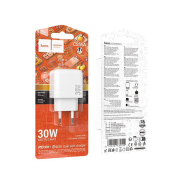 Адаптер HOCO CS55A USB + Type-C, QC3.0, PD30W, белый