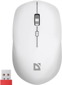 Мышь DEFENDER Velvet MB-406, беспроводная, USB+BT, 1600dpi, 4 кнопки, белая