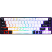 Клавиатура DEFENDER Aris GK-349, игровая, мультимедийная, с подсветкой, мини, черно-белая