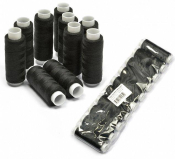 Набор бытовых ниток (100% полиэстер) 40/2, 183м., уп.10шт. чёрные