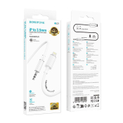 Кабель AUX BOROFONE BL21 Jack3,5 - Lightning, M-M, 1,0м, белый