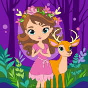 Рхд-029 Картина по номерам Lori на холсте 20х20 детская "Фея в лесу"