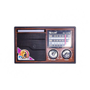 Радиоприёмник GOLON RX-1137SD, Bluetooth, FM/AM/SW, USB, солнечная батарея, дерево