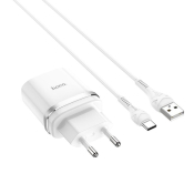 Адаптер HOCO  C12Q USB, 3,0A, 18W, с кабелем Type-C, QC3.0, белый