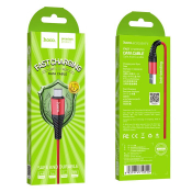 Кабель HOCO X38 MicroUSB, 2,1A, 1,0м, оплётка, красный