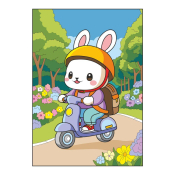 Ркн-133 Картина по номерам Lori для малышей 20х30 "Зайчик в парке"