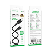 Кабель BOROFONE BX113 Type-C - Type-C, PD60W, 3,0A, 1,0м, силикон, чёрный