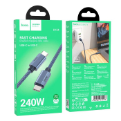 Кабель HOCO U134 Type-C - Type-C, 1,8м, PD240W, 5.0A, нейлон, синий