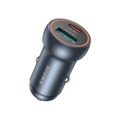 АЗУ BOROFONE BZ32A 1 USB + Type-C, 3,0A, QC3.0, PD30W, серый металл